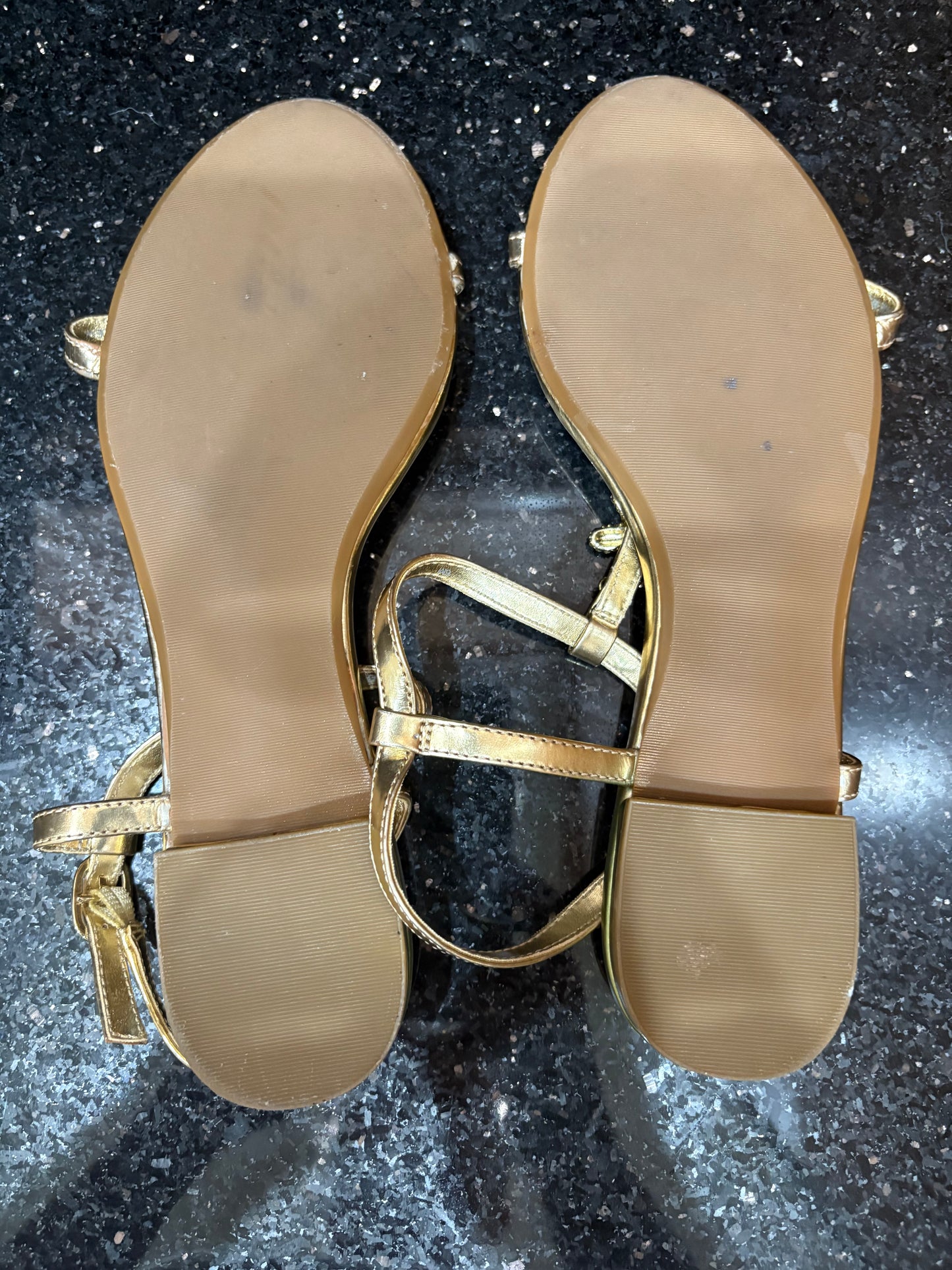 Women's Talbots Starfish Sandal - Gold Metallic With Starfish Rhinestones Size 5.5