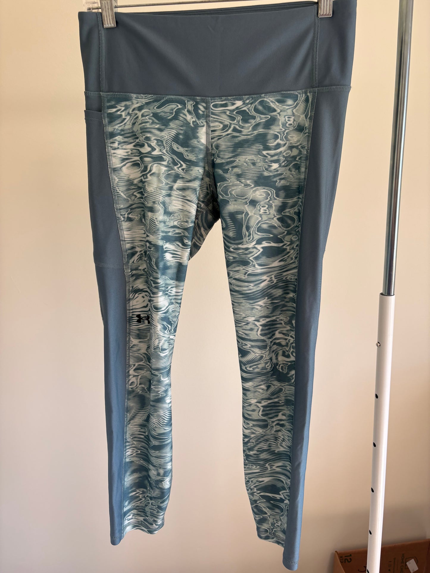 Women's UNDER ARMOUR Heat Gear High-Rise Ankle Compression Leggings MEDIUM Teal