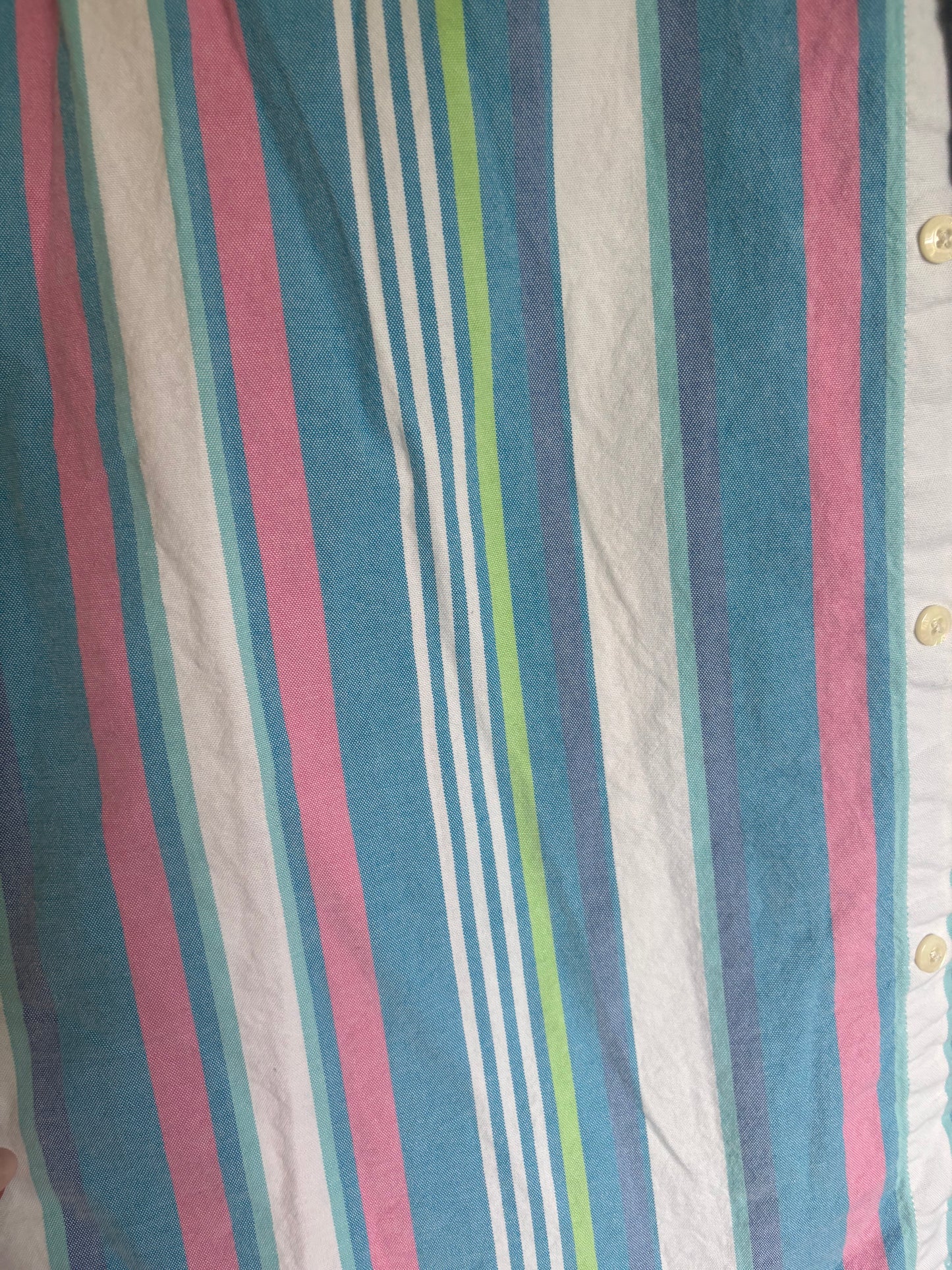 Men's Vineyard Vines Classic Fit Short Sleeve Button Up Shirt, Pastel Multi Striped - Size XL