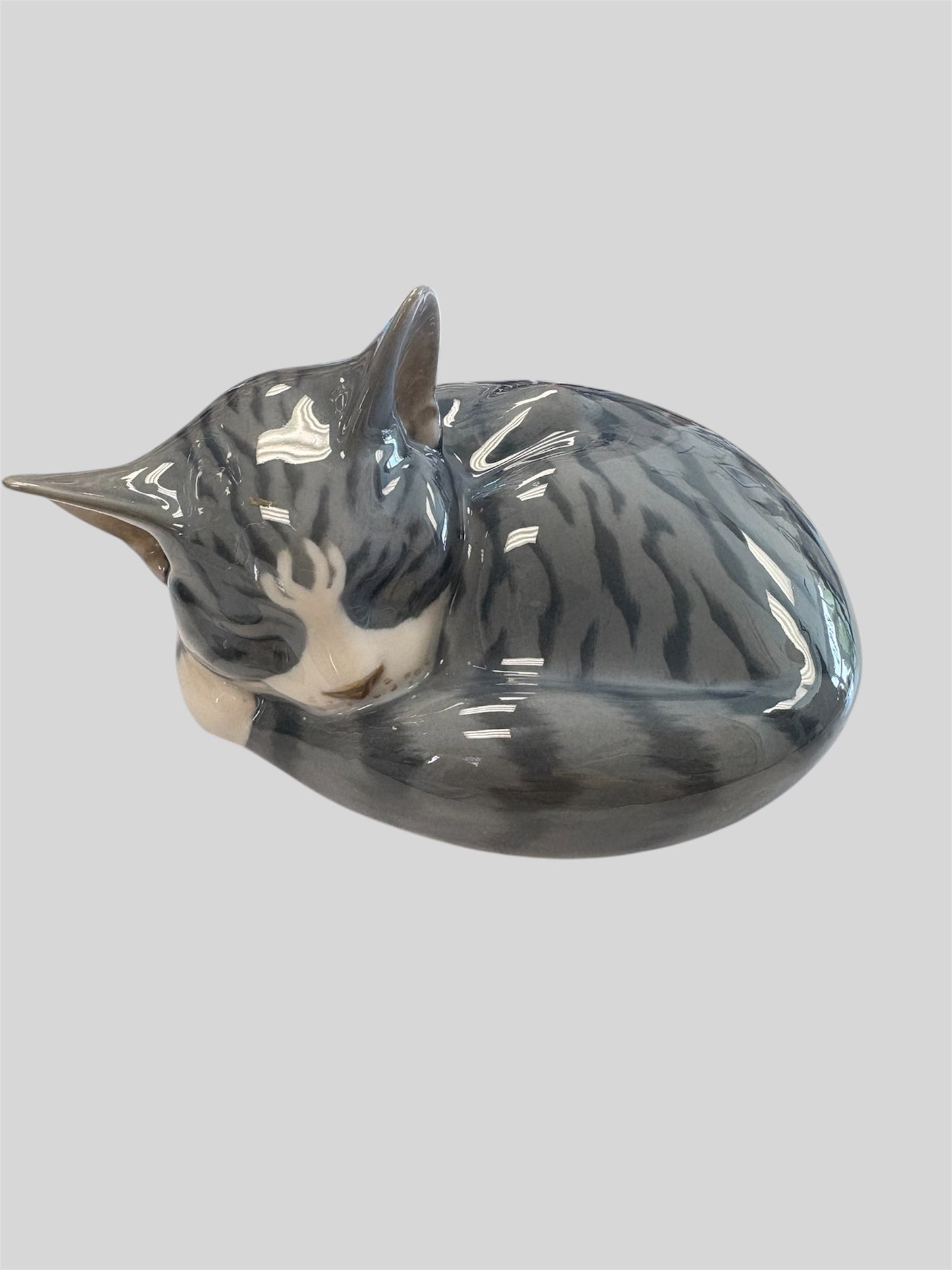 D - Royal Copenhagen curled up kitty figurine