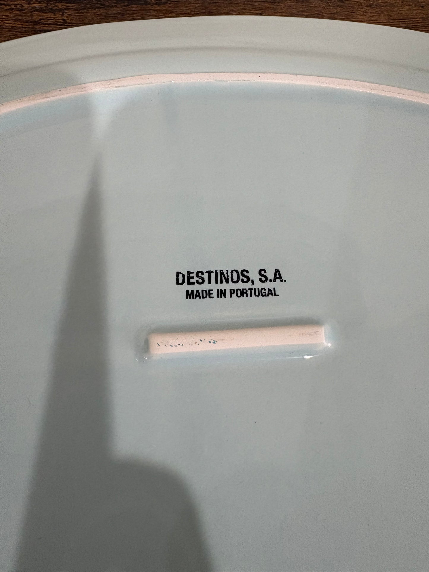 Destinos Large Oval Platter, Light Aqua Blue - Made in Portugal