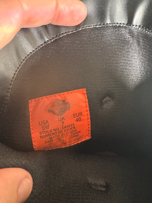 Women's Harley Davidson Half Calf Black Leather Boots - Size 9M