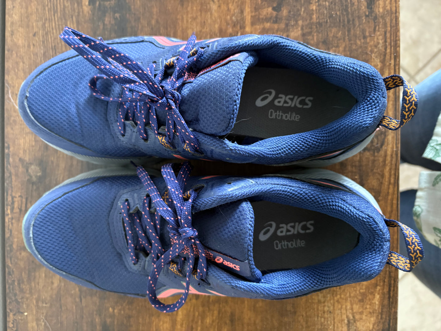 Women's Asics GEL- Venture 9 Running Shoe, Indigo Blue and Papaya, Size 7W