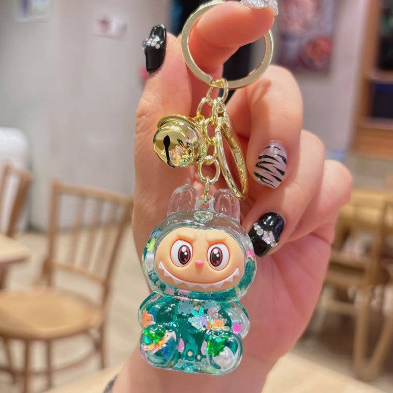 Labubu Shiny Quicksand Keychain – Quirky Natives Thrift & Gift