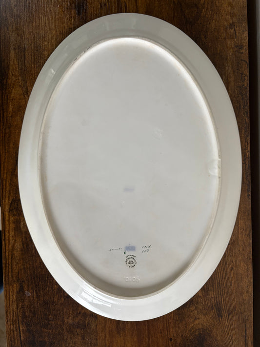 LARGE OVAL PLATTER - VTG ROYAL COPENHAGEN PORCELAIN - Sepia Brown Rose