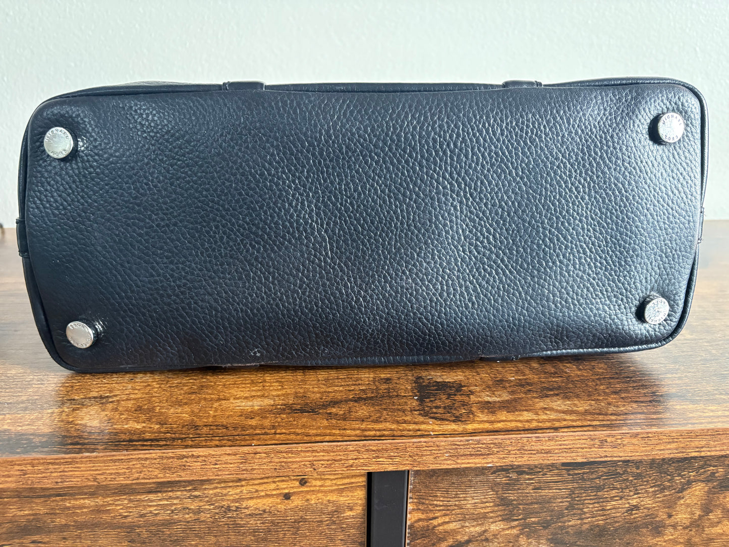 Purse: Michael Kors Black Leather Medium Beck Satchel