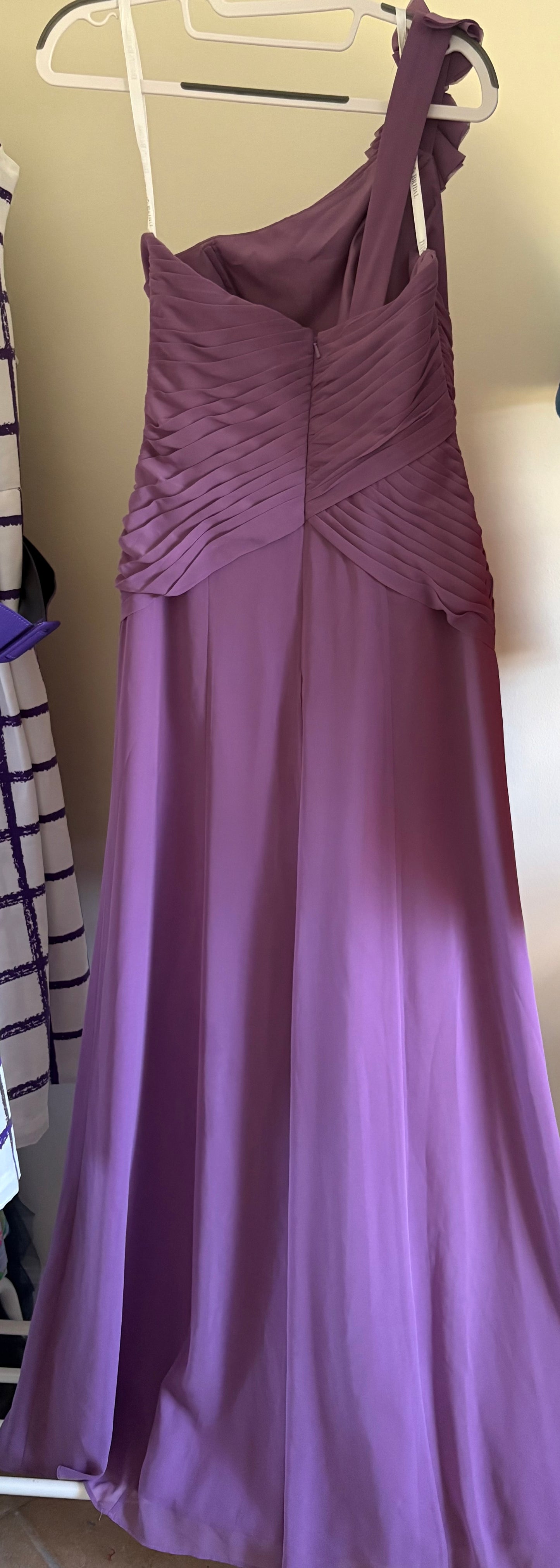Women's David's Bridal Dress Purple Bridesmaid Prom Full Length - Size 2
