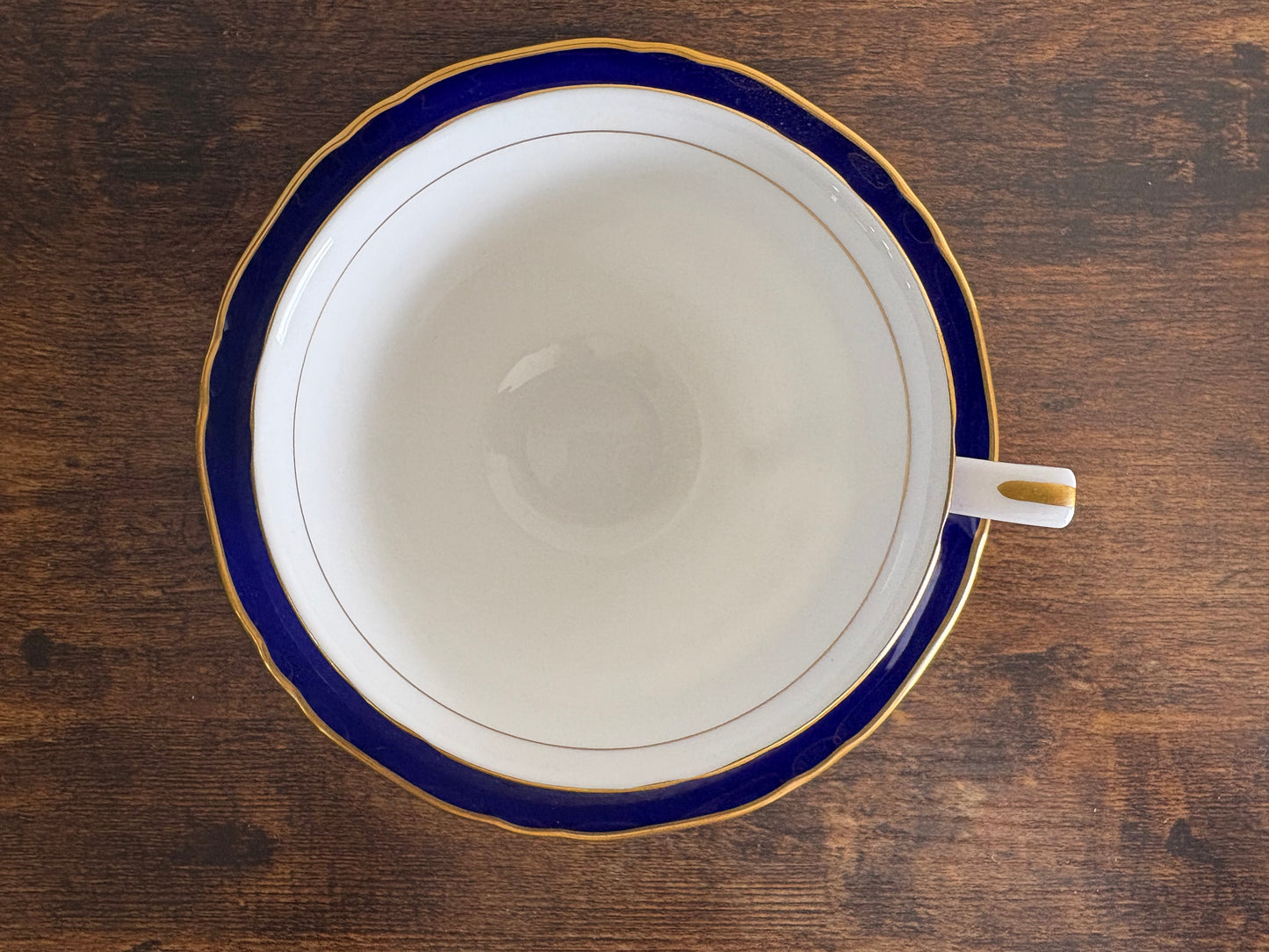 Vintage Royal Worcester Regency Blue Cup & Saucer