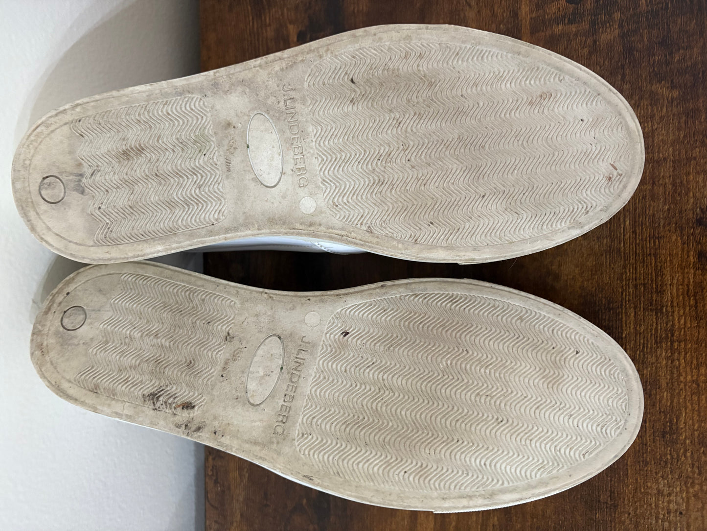 Men's J. Lindeberg Leather Slip-on Shoes, White - Size 9