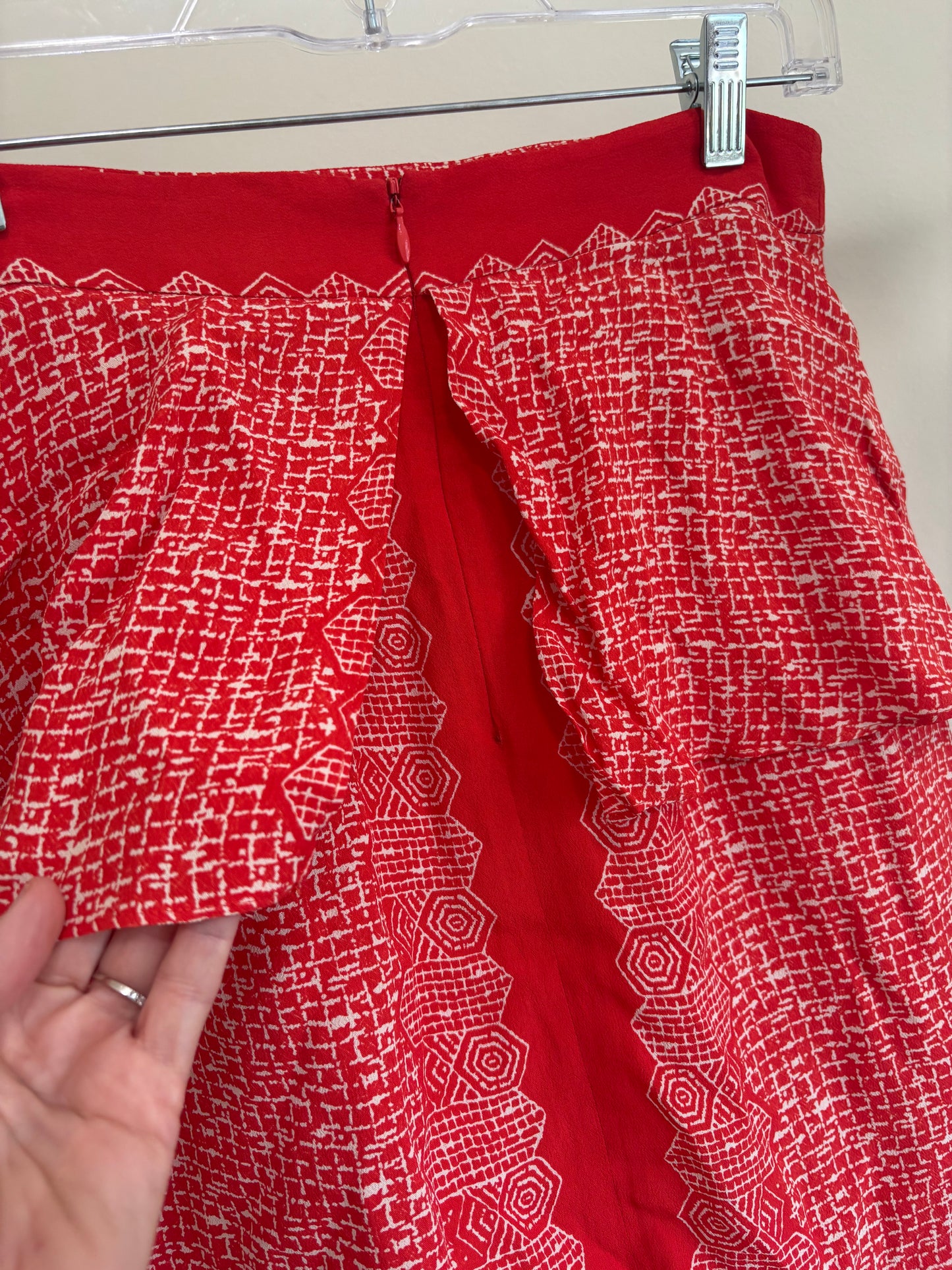 Women's Plenty Tracy Reese Anthropologie, Orange White Mod Peplum Pencil Skirt - Size 4