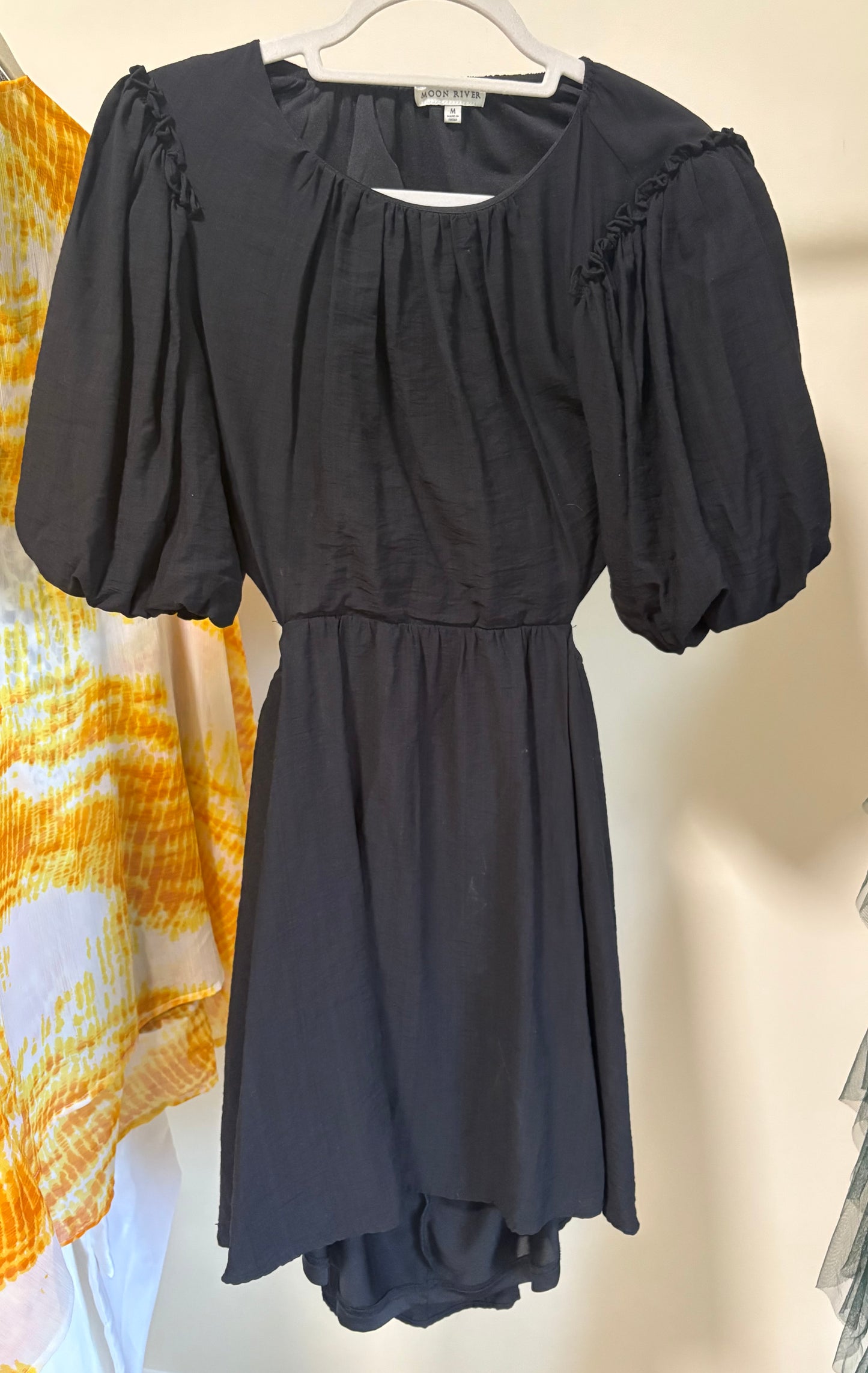 Women's Moon River Black Back Cut Out Mini Dress - Size Medium