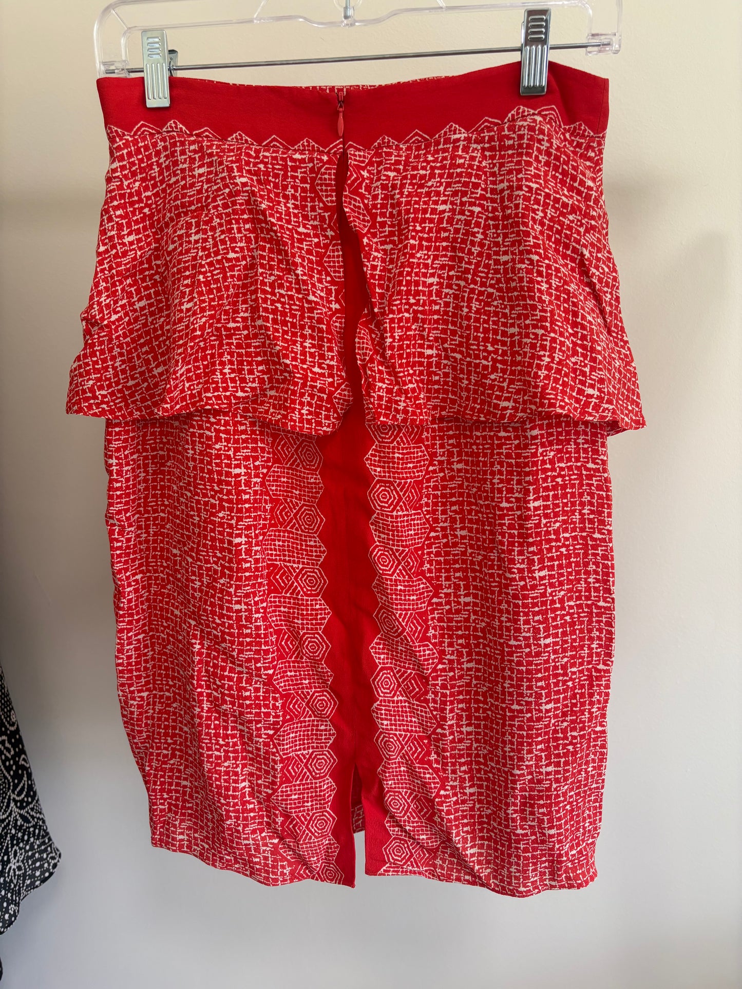 Women's Plenty Tracy Reese Anthropologie, Orange White Mod Peplum Pencil Skirt - Size 4
