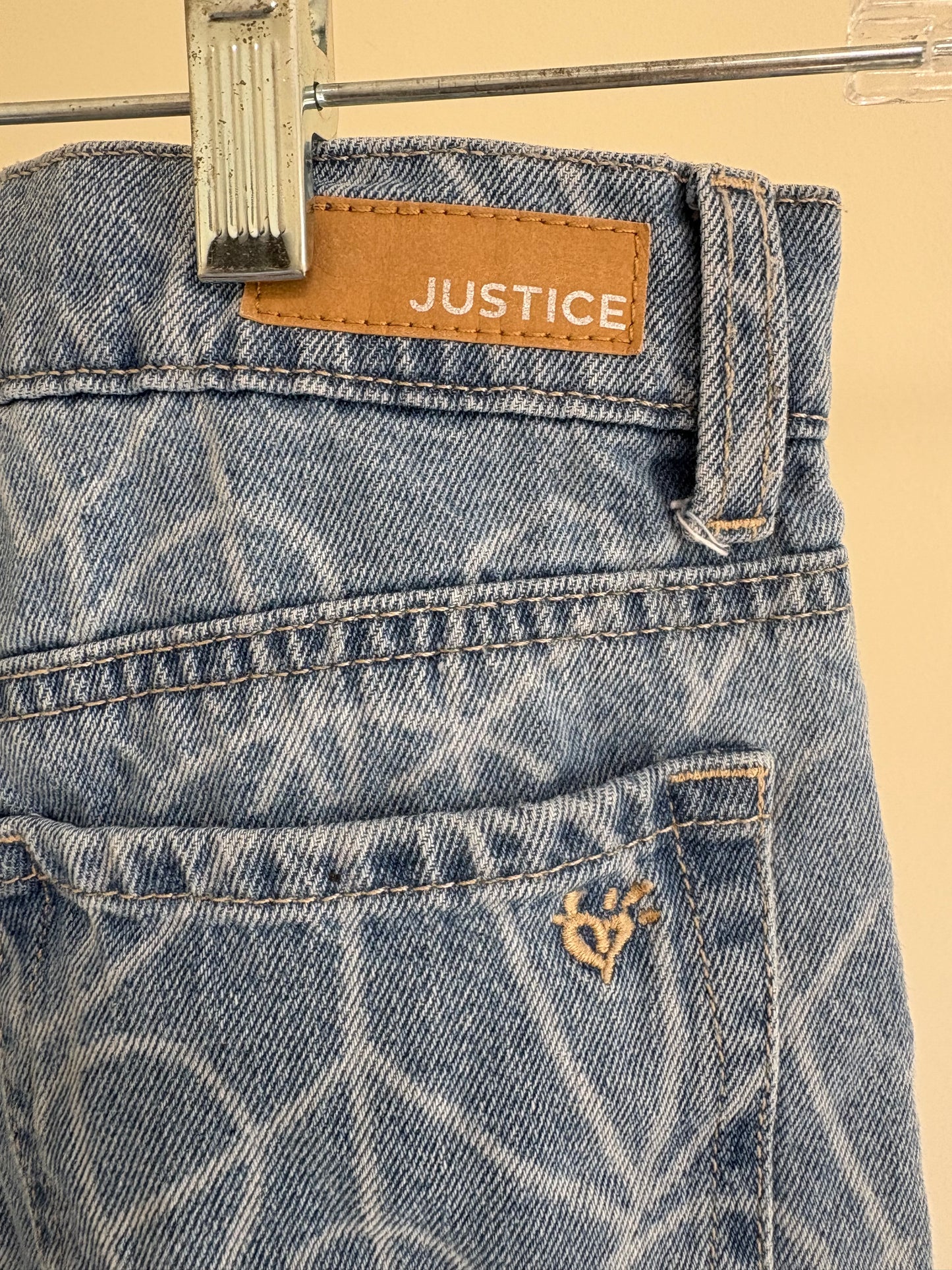 Girl's Justice Heart Peace Print Groovy Love Wide Legged Jean - Size 10