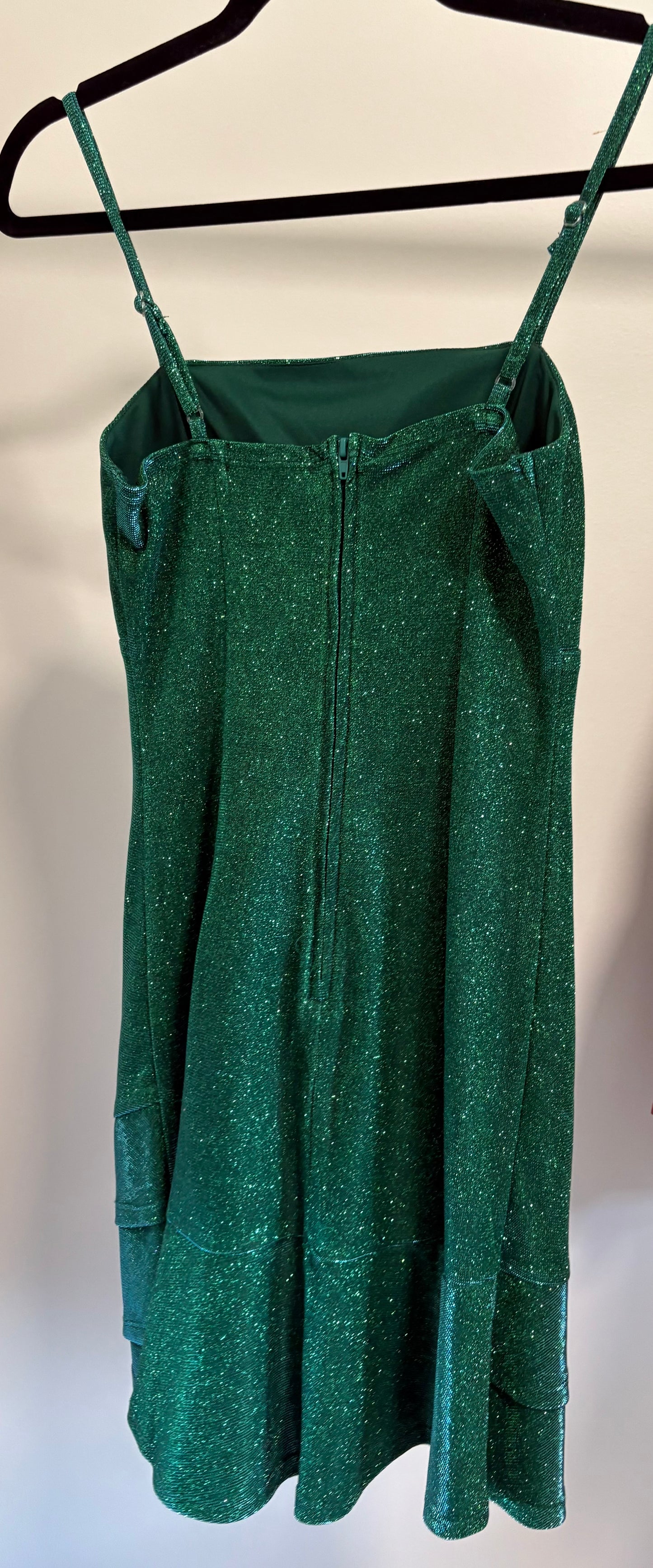 Women's Midnight Doll Cocktail Prom Party Mini Dress, Green Sparkle - Size 5