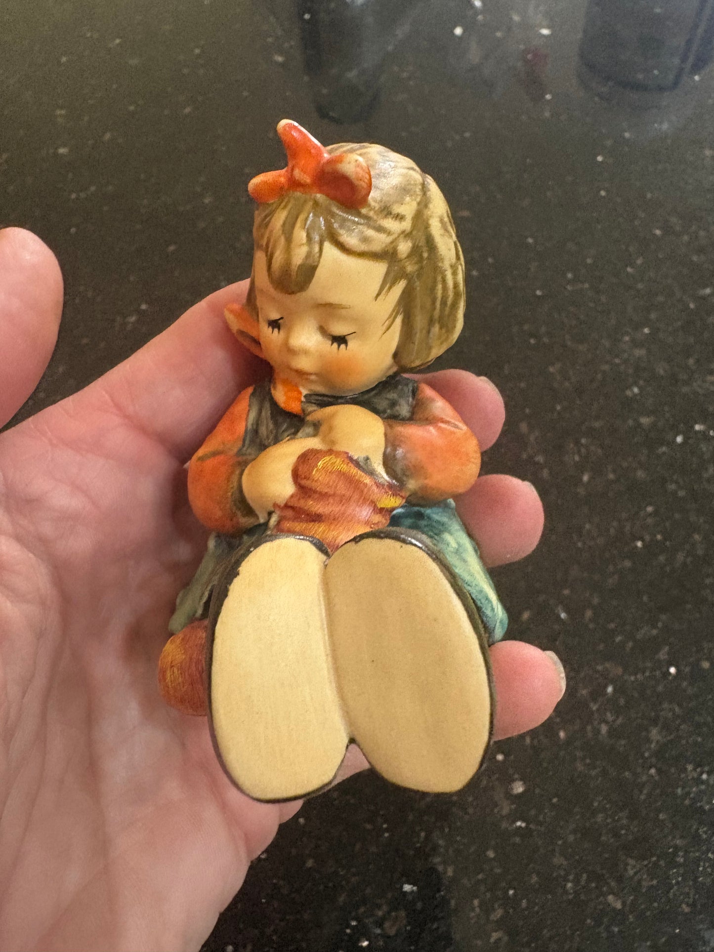 Hummel Goebel "Knit One, Purl One" Little Girl Knitting Figurine