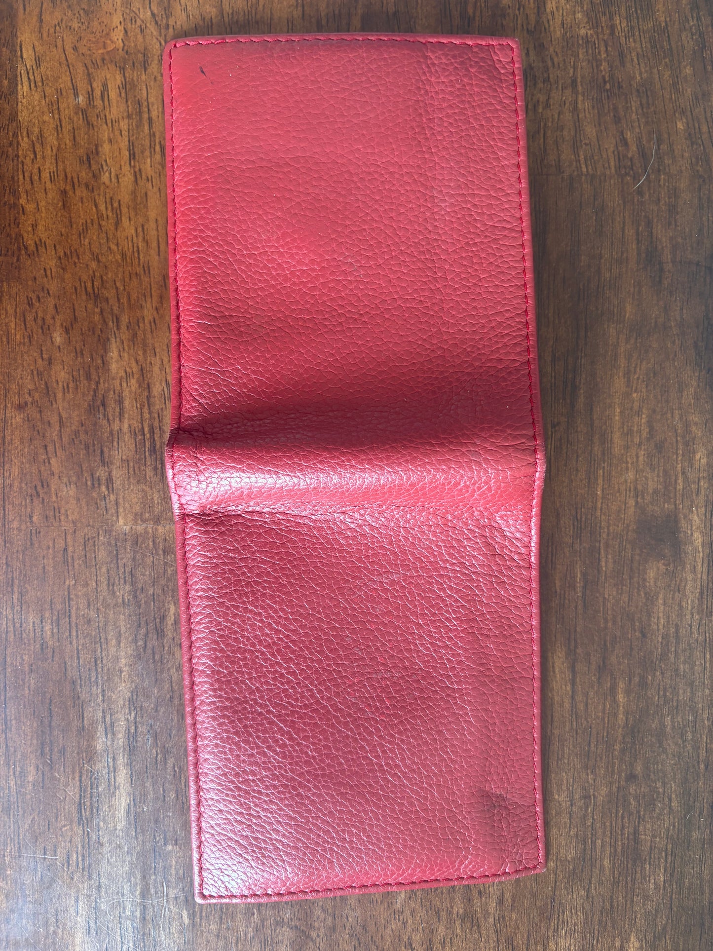 Rolex Bi-Fold Wallet Card Holder -Authentic - Red Genuine Leather