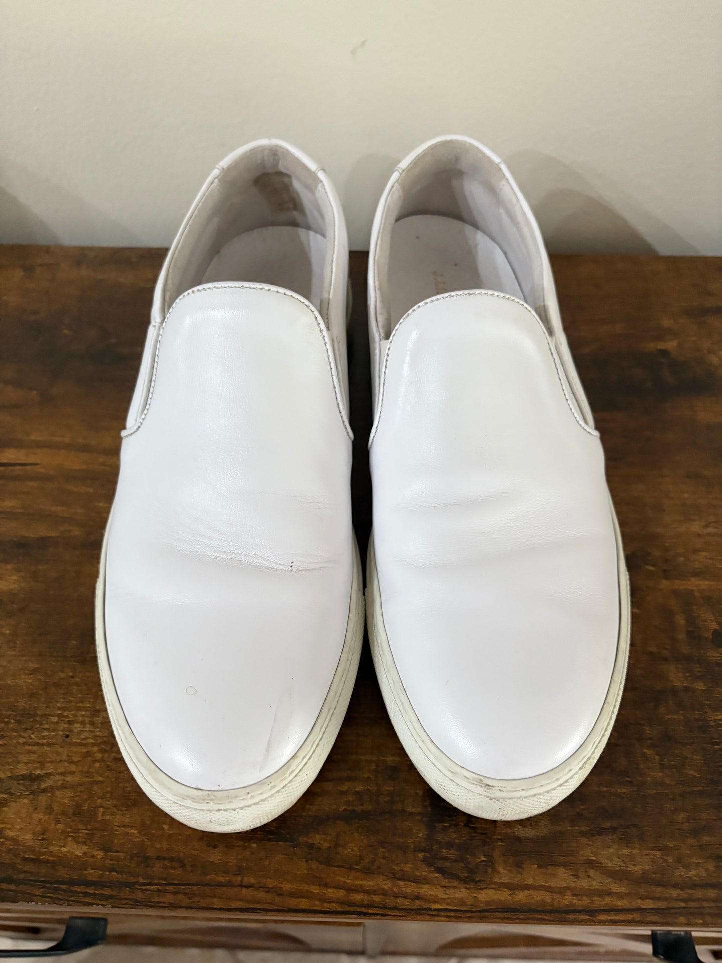 Men's J. Lindeberg Leather Slip-on Shoes, White - Size 9