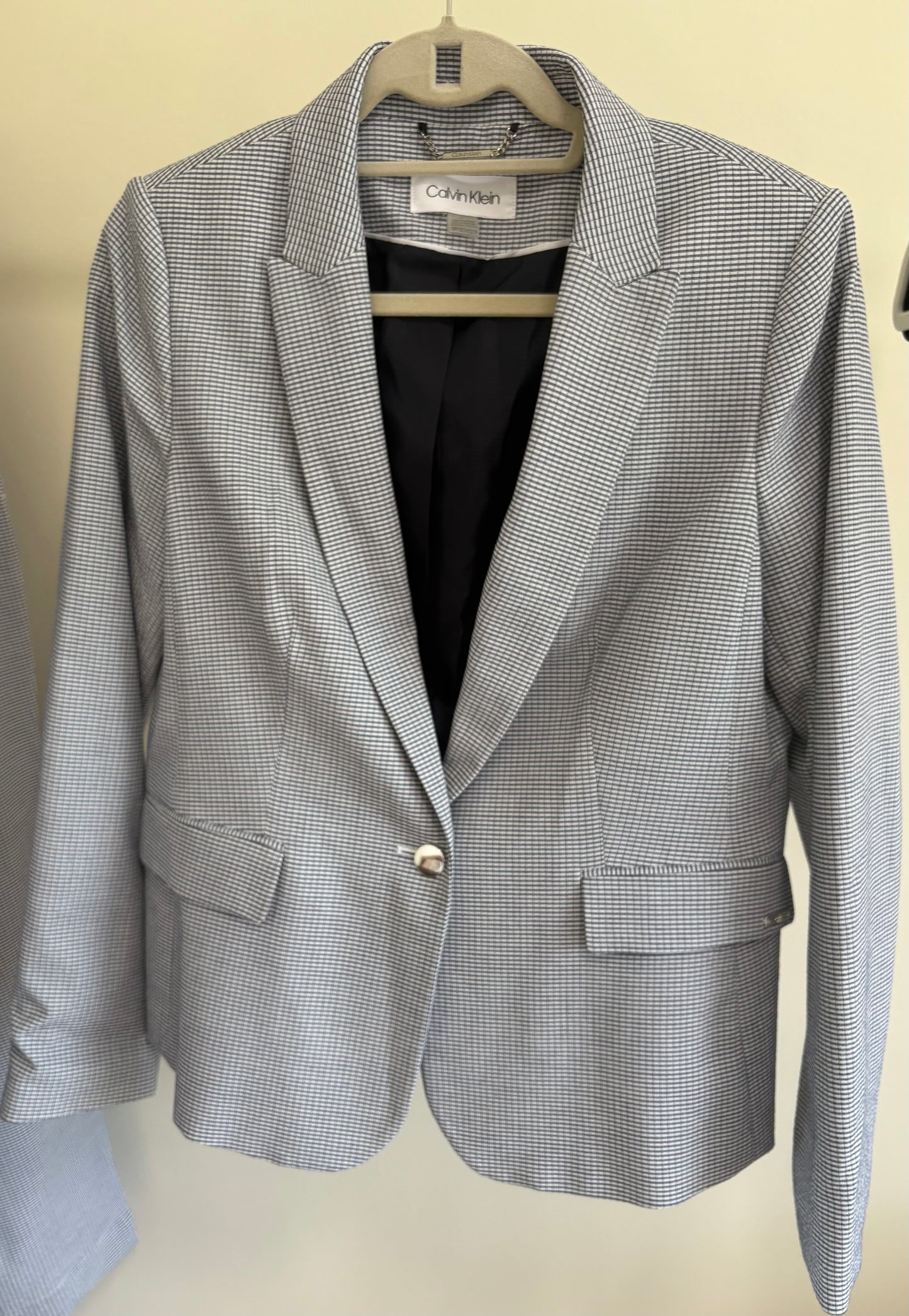 Women’s Petite Calvin Klein Petite Pant Suit Blue White - Size 12 and 14 (see description)