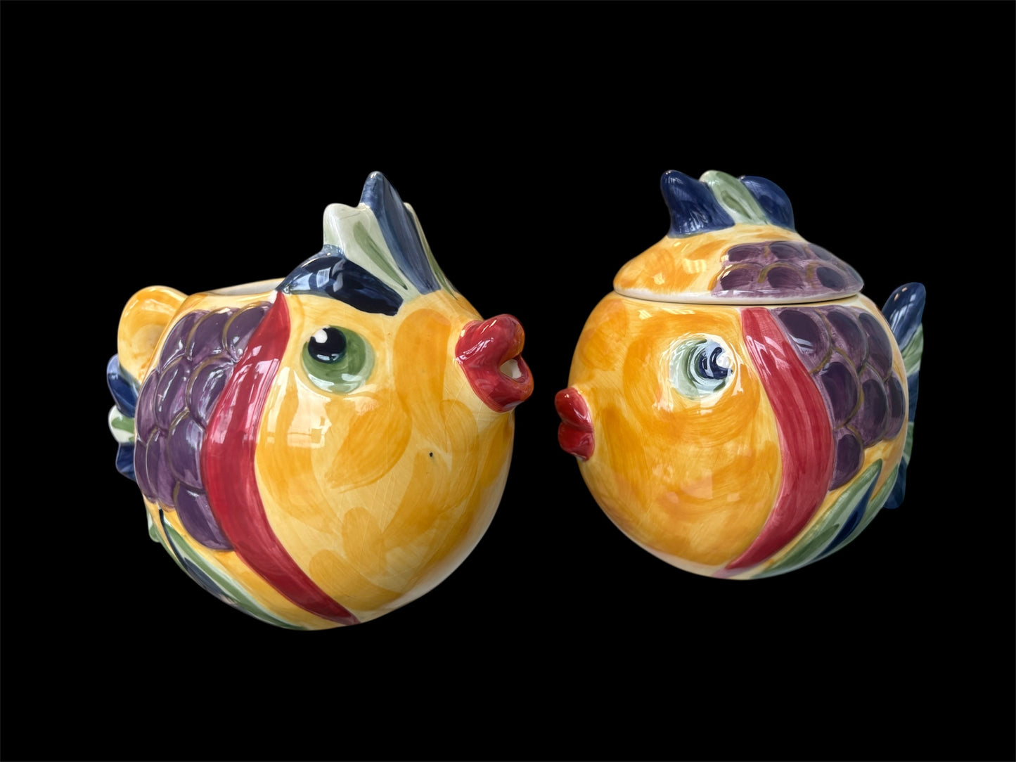 D - Fish Creamer and Sugar Bowl