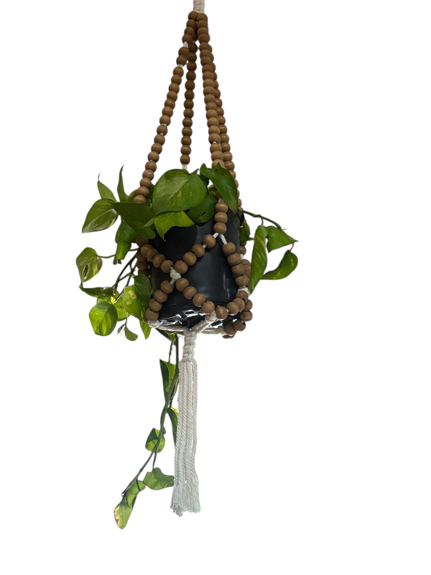 D - Wood Bead Plant Hanger*