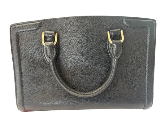 D - Michael Kors Zoe Medium Pebbled Leather Satchel purse - blk