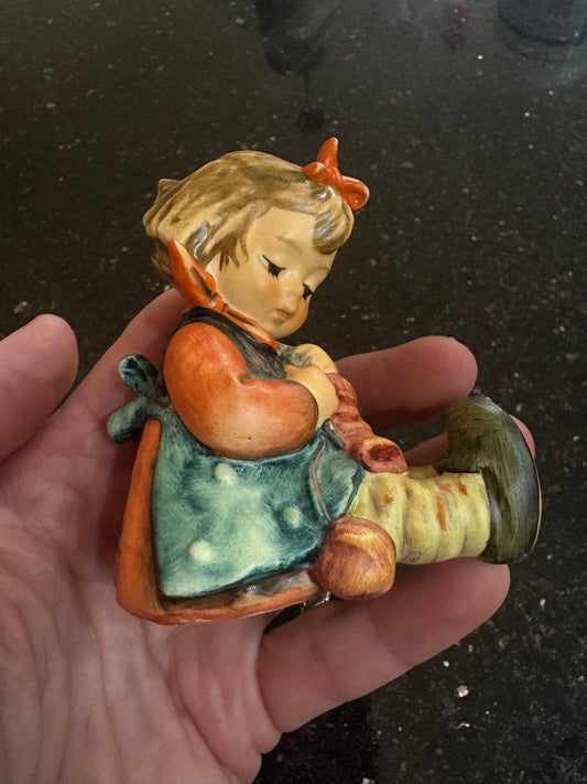 Hummel Goebel "Knit One, Purl One" Little Girl Knitting Figurine