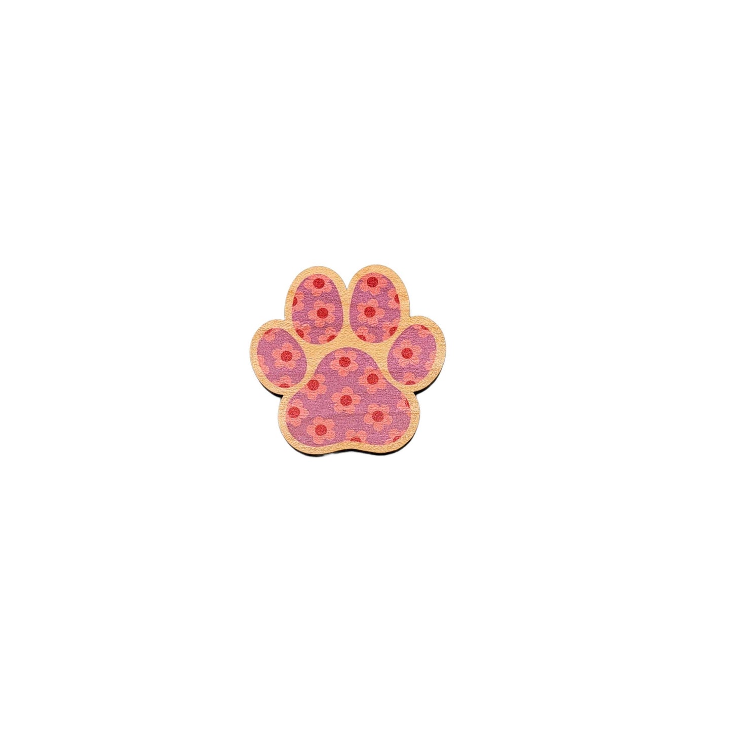 Summer Flowers Dog Paw Print Magnet
