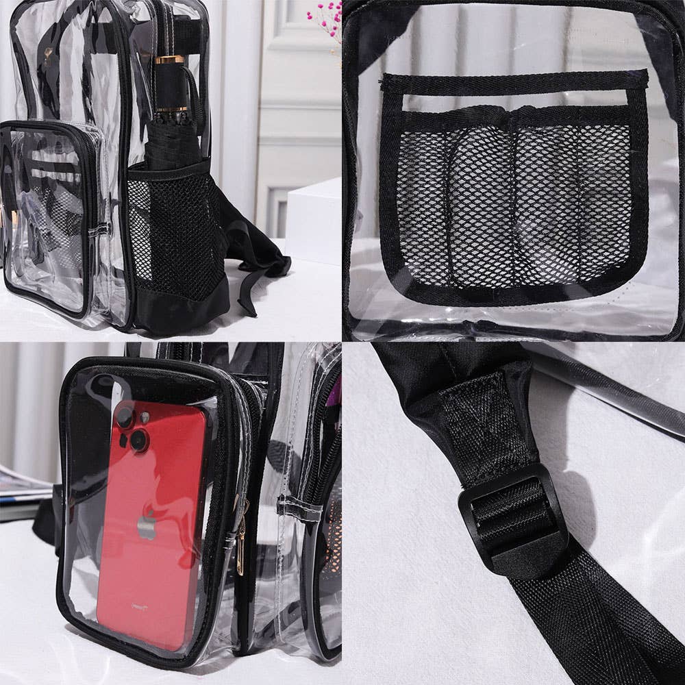 Clear Transparent Stadium-Approved School Backpack Bag