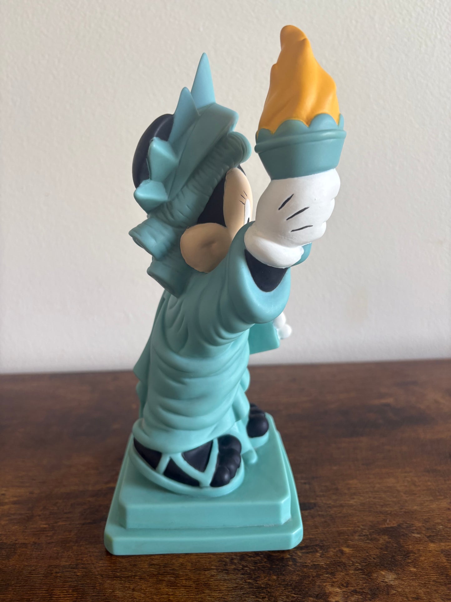 Vintage Disney Minnie Mouse Statue of Liberty Plastic Figurine / Bank: 8-3/4" Tall