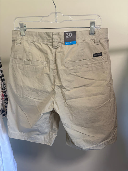 Men’s Columbia Chino Shorts, Khaki - Size 30, NWT