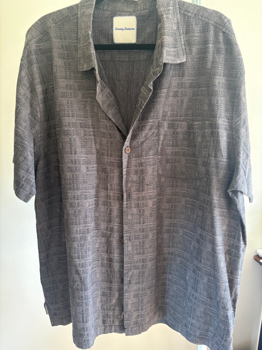 Men's Tommy Bahama Shirt, Silk & Cotton, Button down, Heather Gray - Size XXL 2X