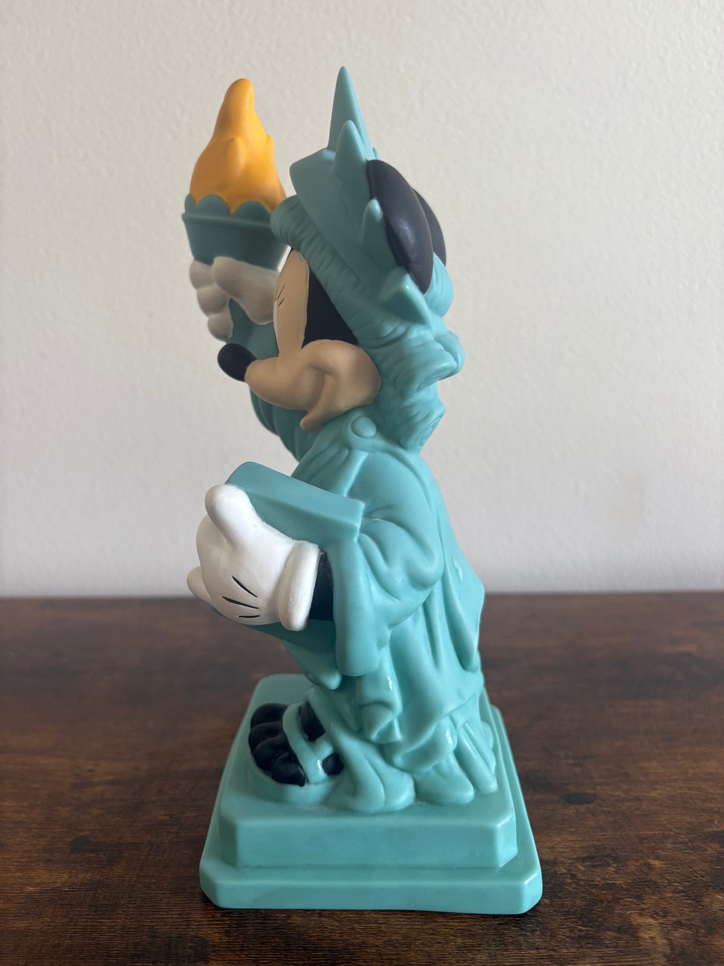 Vintage Disney Minnie Mouse Statue of Liberty Plastic Figurine / Bank: 8-3/4" Tall
