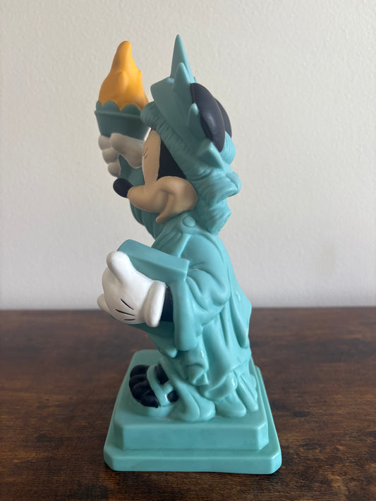 Vintage Disney Minnie Mouse Statue of Liberty Plastic Figurine / Bank: 8-3/4" Tall