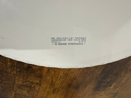 Corning Ware 10” Quiche Dish - French White