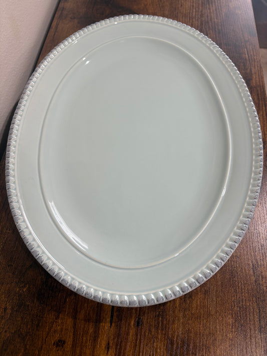 Destinos Large Oval Platter, Light Aqua Blue - Made in Portugal
