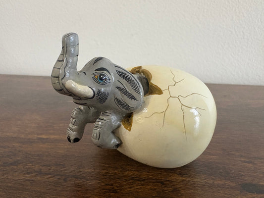 R Miranda Signed Hatching Elephant Egg