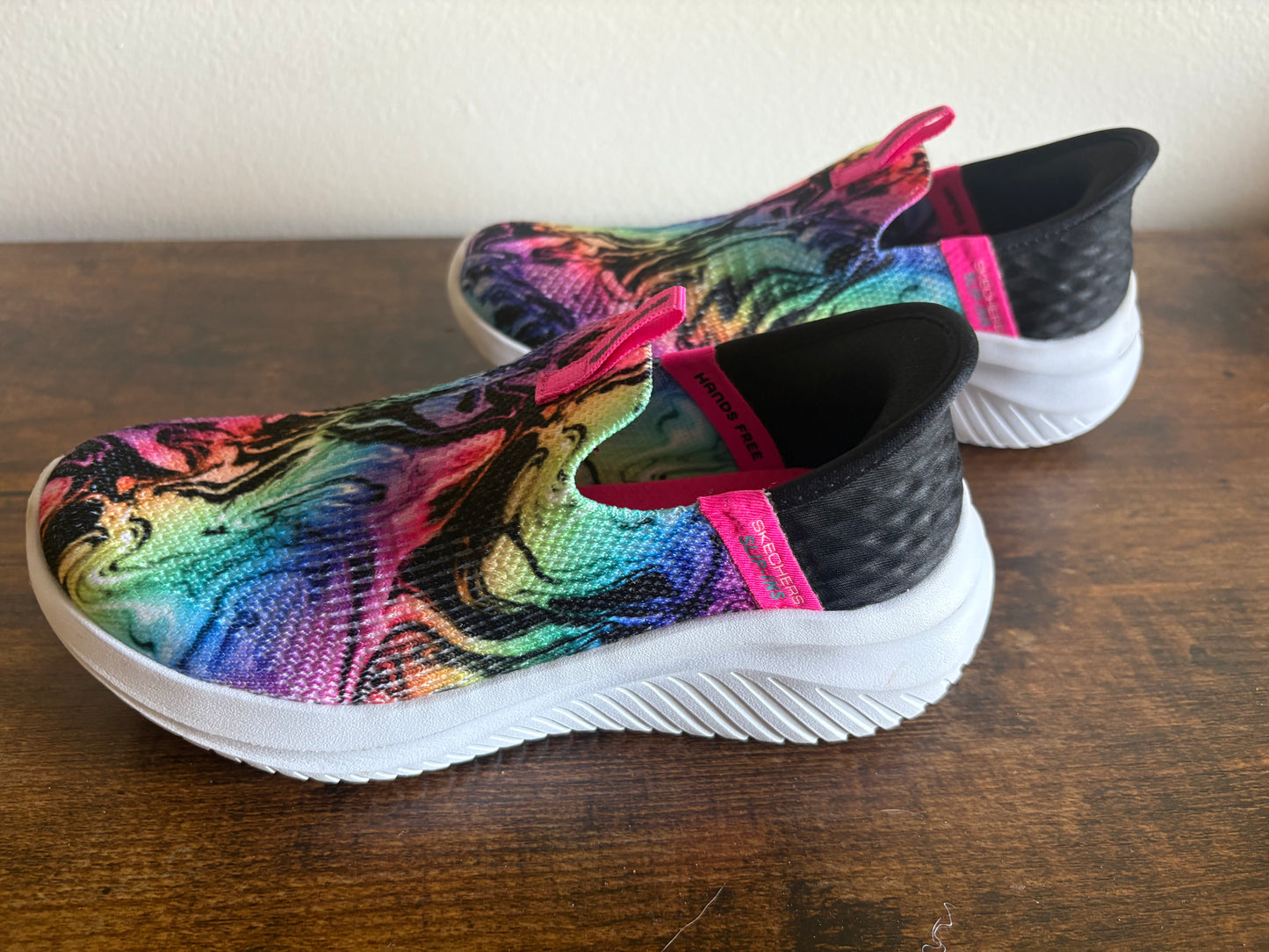 Girl's Skechers Ultra Flex 3.0 Cosmo Swirl sneaker Slip-in Shoe - Size 12.5