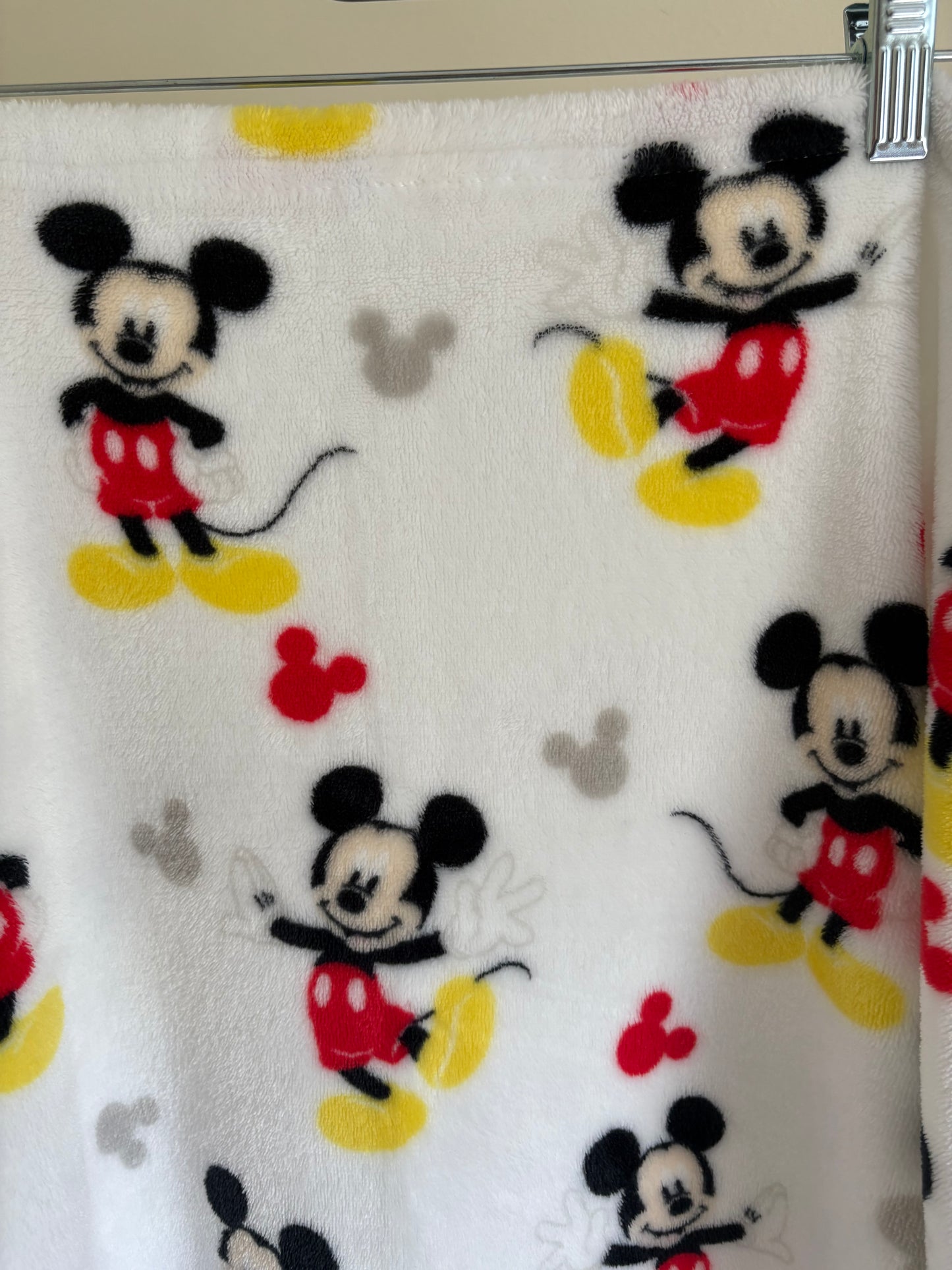 Mickey Mouse White Fleece Blanket Lovey Toddler 33x36 Inch Disney Baby