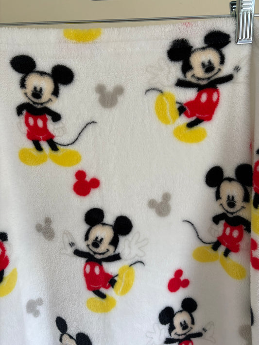 Mickey Mouse White Fleece Blanket Lovey Toddler 33x36 Inch Disney Baby