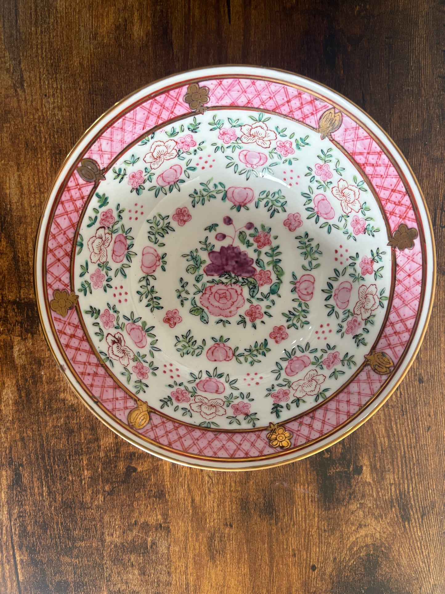 Vintage 1940s Japanese Porcelain Ware ACF Hong Kong Encased Floral Bowl