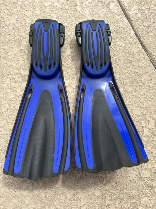 D -  Unisex, Oceanic Viper Fins, Blue and Black, Size Adult XS, Adjustable