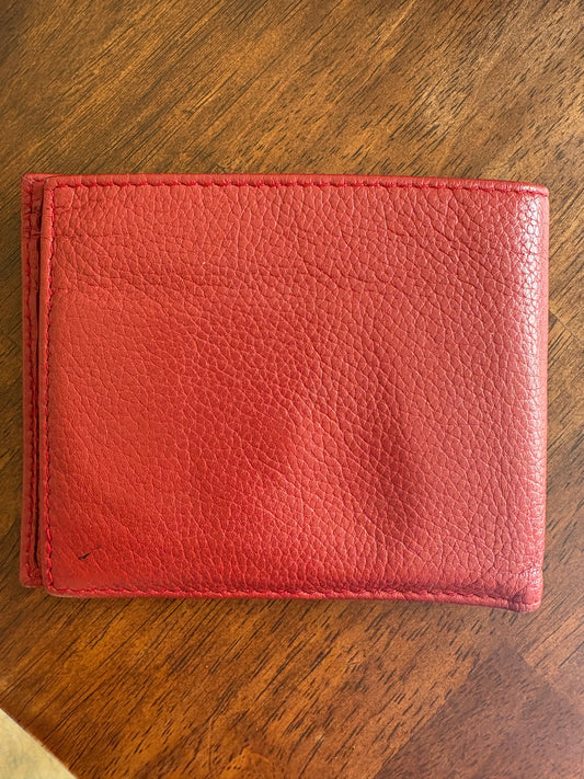 Rolex Bi-Fold Wallet Card Holder -Authentic - Red Genuine Leather