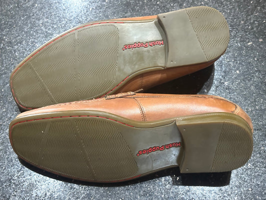 Men’s Hush Puppies HPO2 FLEX Circuit MTs Slip-on Leather Loafers, Brown - Size 12
