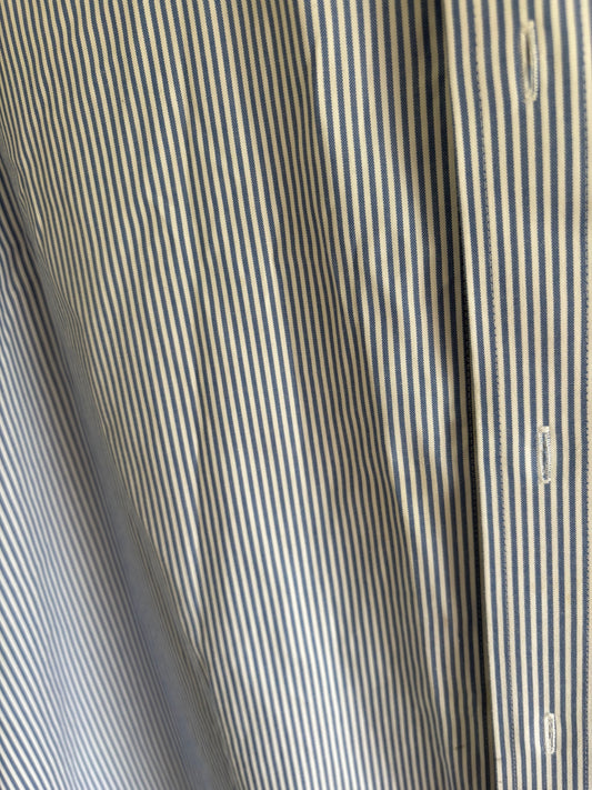 T - Men’s Lands End Long Sleeve Shirt - Supima Pinpoint No Iron Traditional Fit - Size Large 16.25 - 34