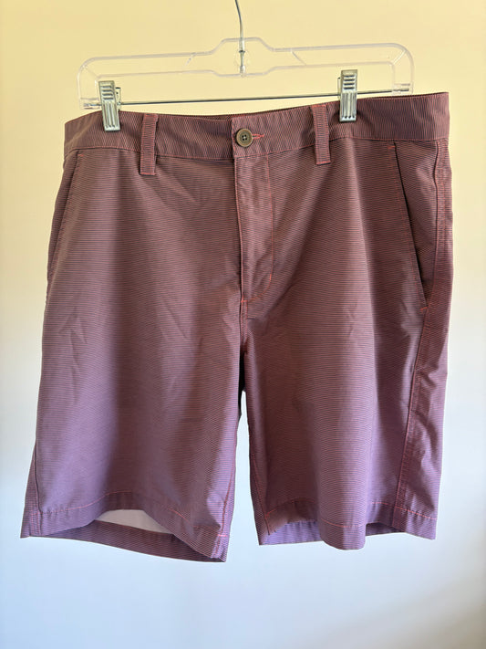 Men's Southern Tide Shorts, Pink And Blue Striped Flat Front Casual, Size 34