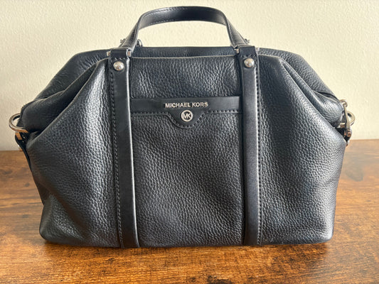 Purse: Michael Kors Black Leather Medium Beck Satchel