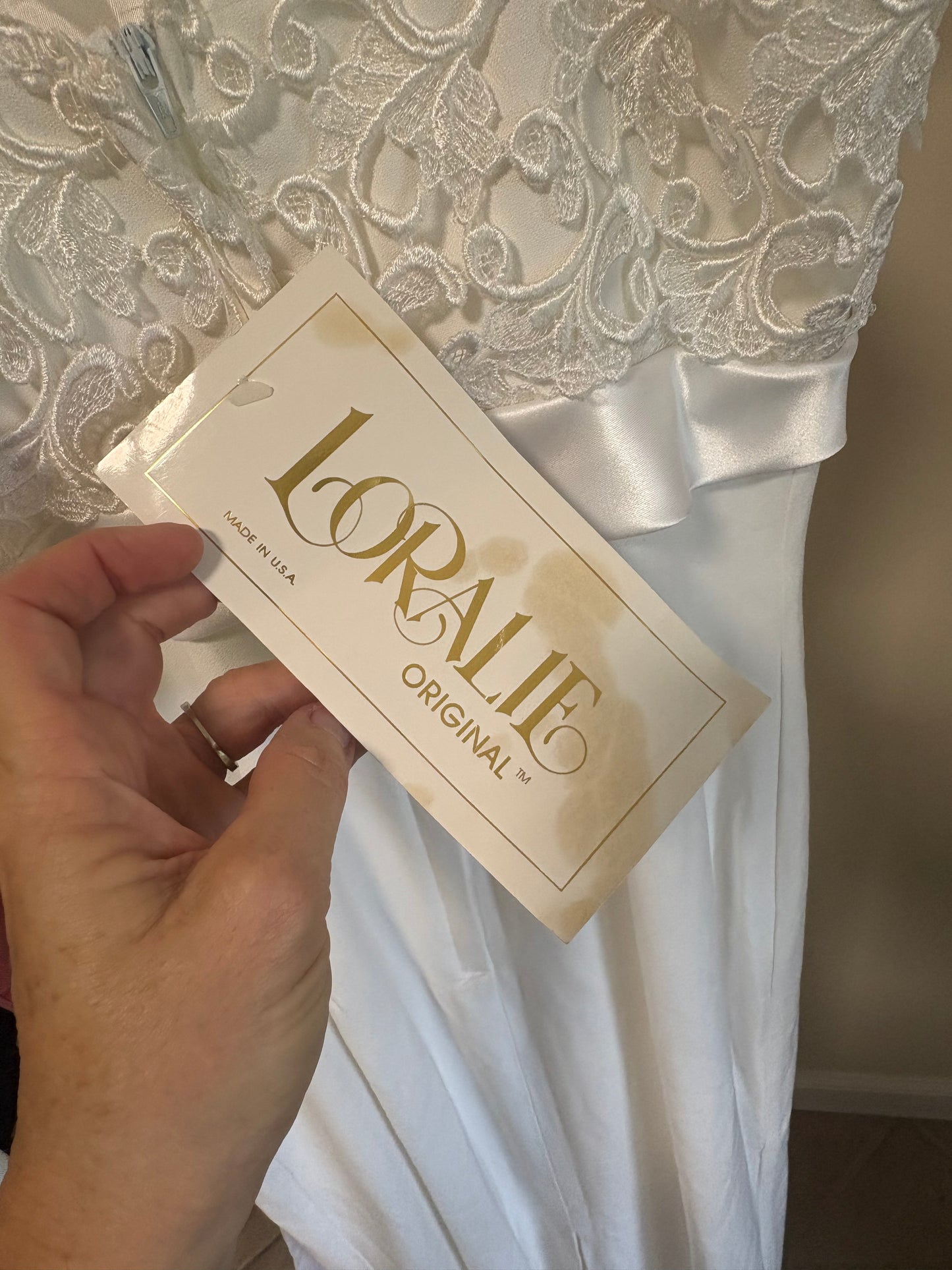 Women's Loralie Original Wedding or other Formal Dress, White, Long - Size 6, New with Tags!