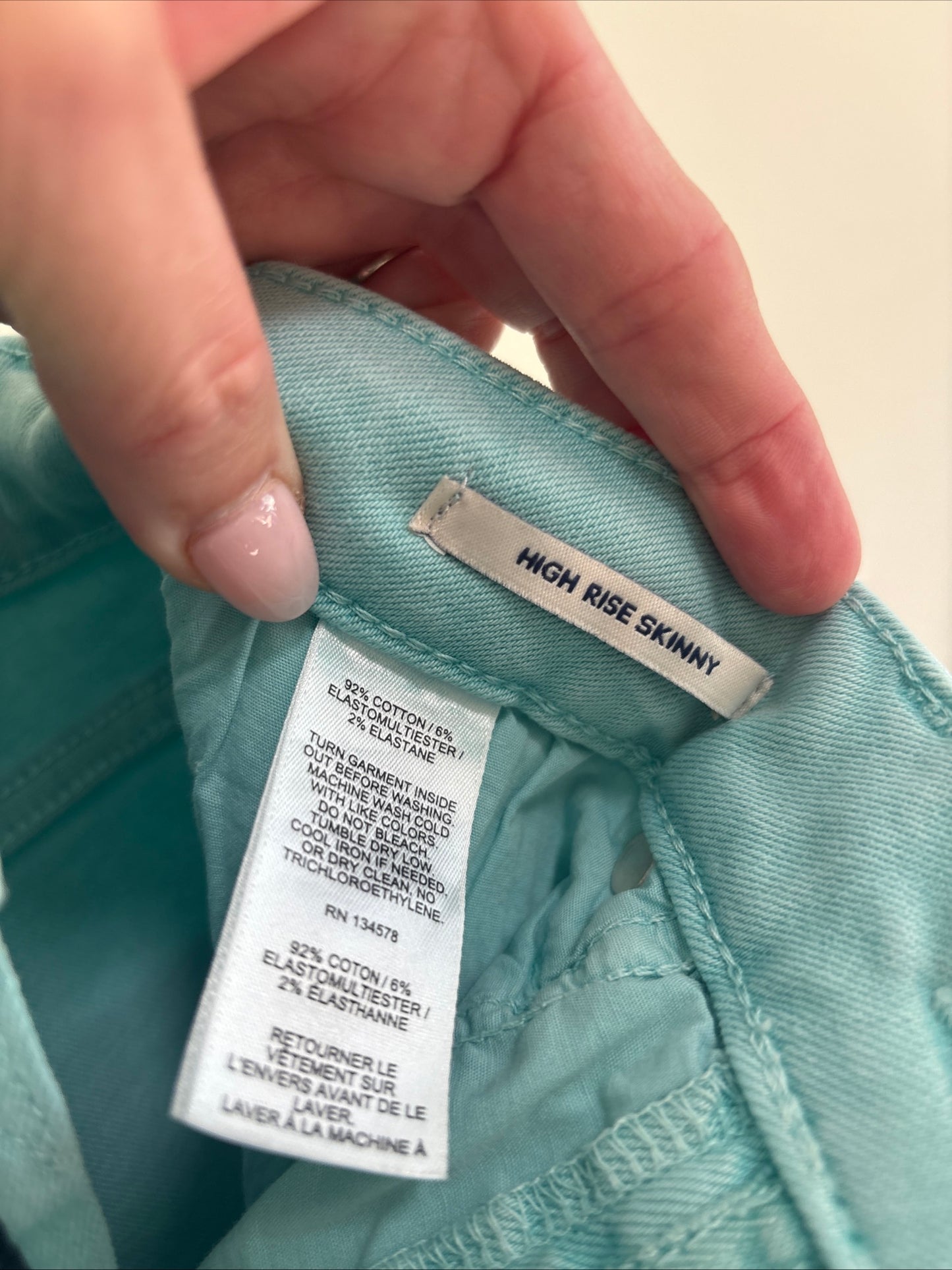 Women's Vineyard Vines Jamie High Rise Skinny Jeans, Aqua Blue - Size 26