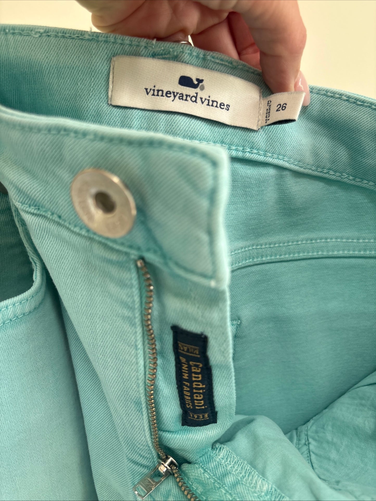 Women's Vineyard Vines Jamie High Rise Skinny Jeans, Aqua Blue - Size 26