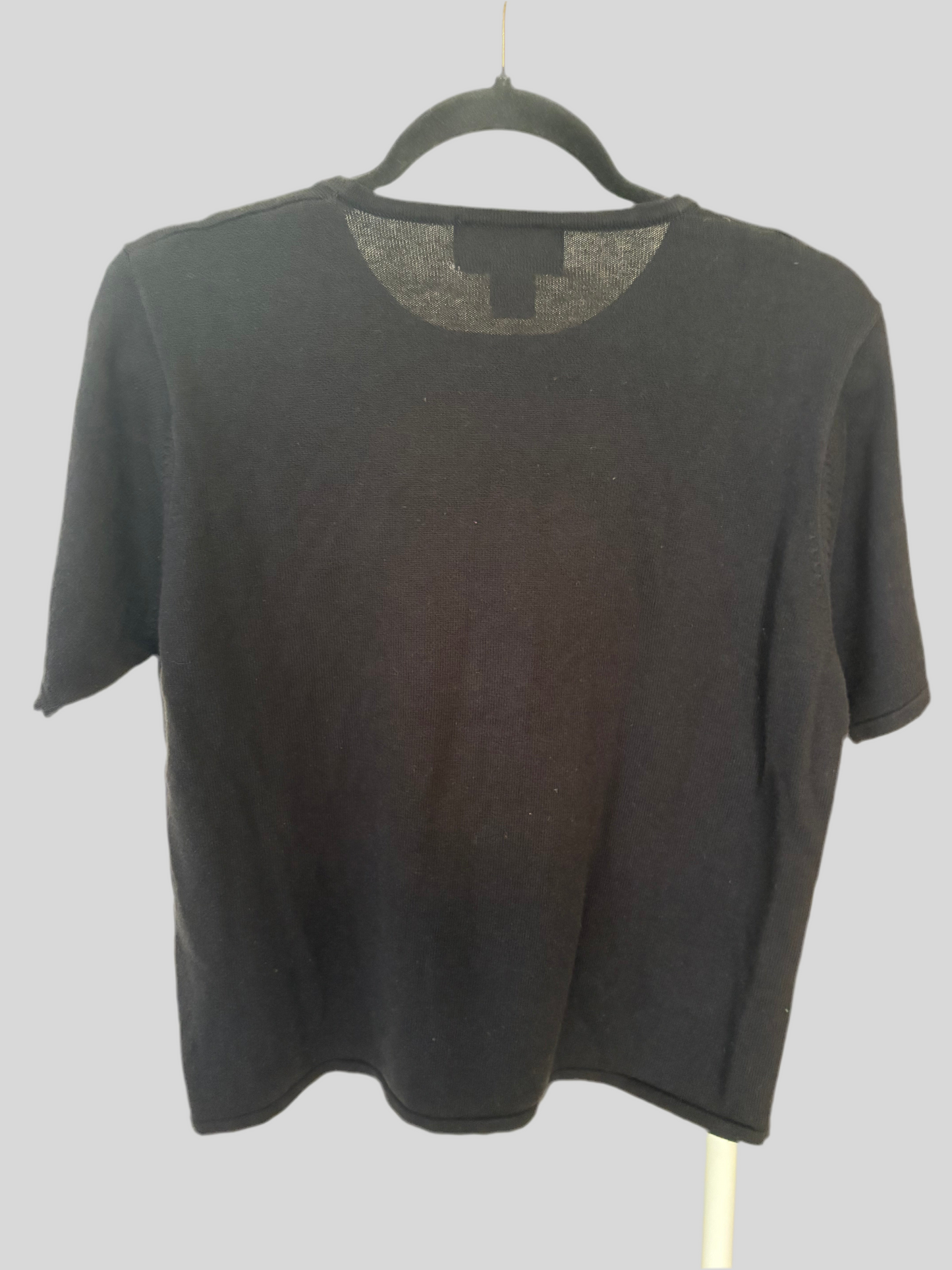 Women's Casual Corner Black Short Sleeve Sweater Size L